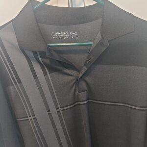 Nike Men's Black and Gray Golf Polo
